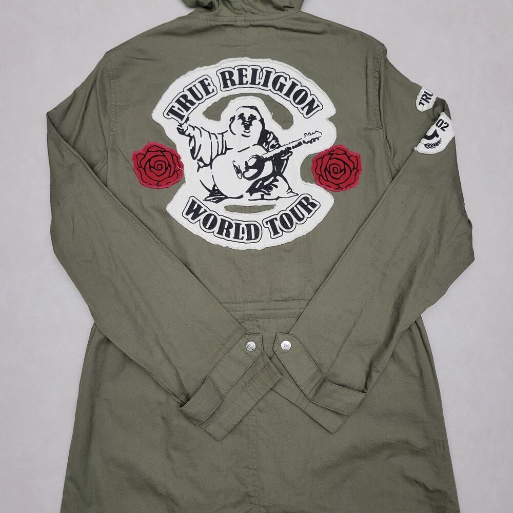 Vintage True Religion 2002 Last Stitch Buddha World Tour Parka Jacket Women Lg